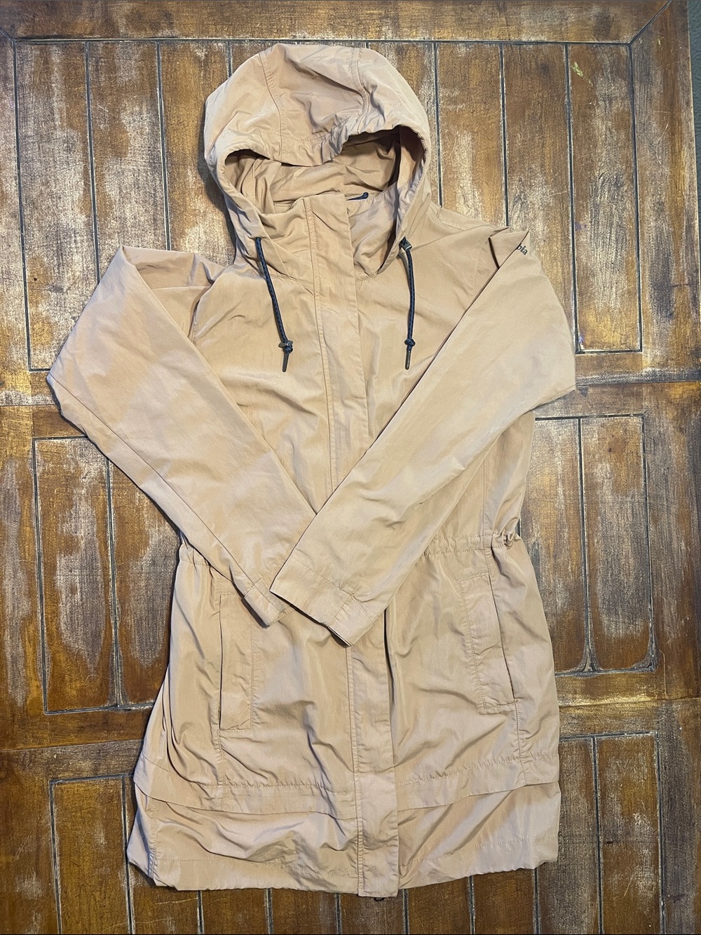 Columbia Beige Hooded Trench Coat